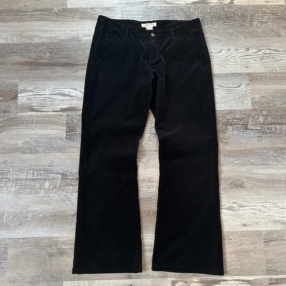 Vtg Y2K Michael Kors Black Corduroy Flare Pants Studded Pocket Low Rise 10P - Picture 1 of 9